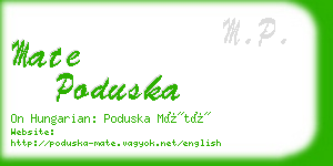 mate poduska business card